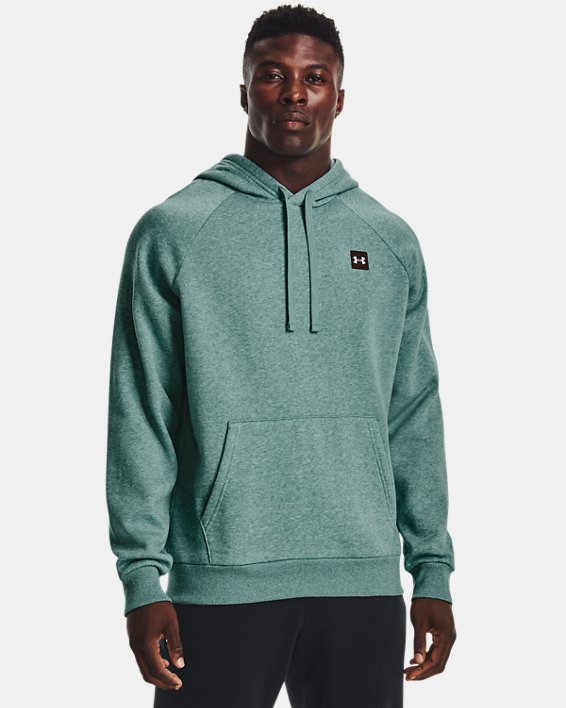 Under Armour Rival Fleece Mens Full Zip Hoody Green Gym Training Workout Hoodie 
